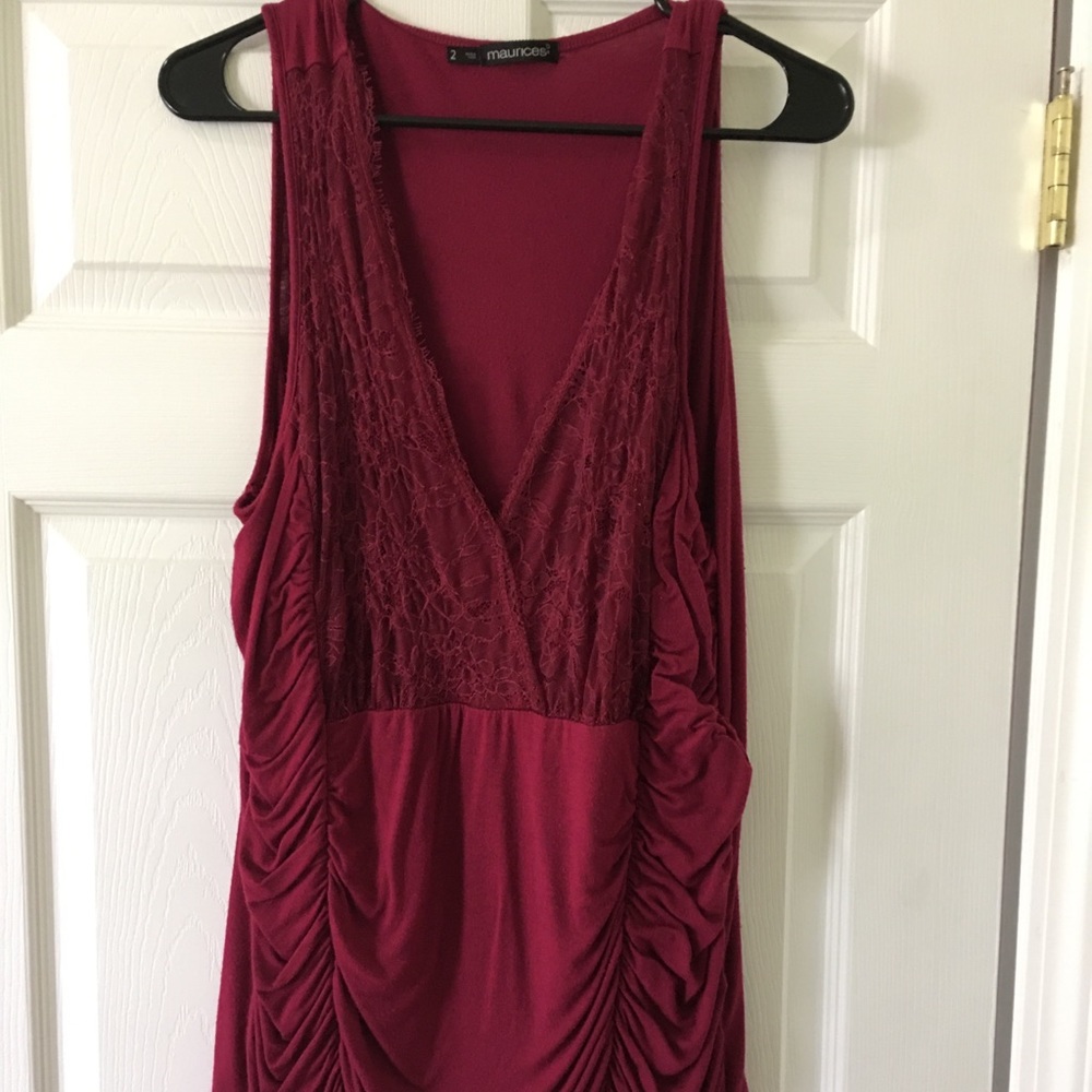 Maurices Maroon Top Size 2X